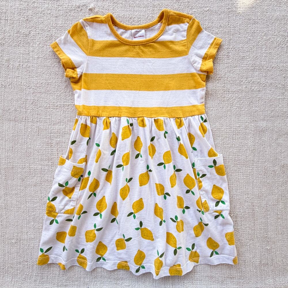 Hanna Andersson Yellow Lemon Mixed Print Cotton Dress PLAY 5